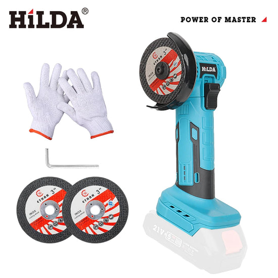 HILDA 12V Miniature Rechargeable Mini Angle Grinder with Battery Cutting Blade Polishing Grinder for Cutting Diamond Cordless