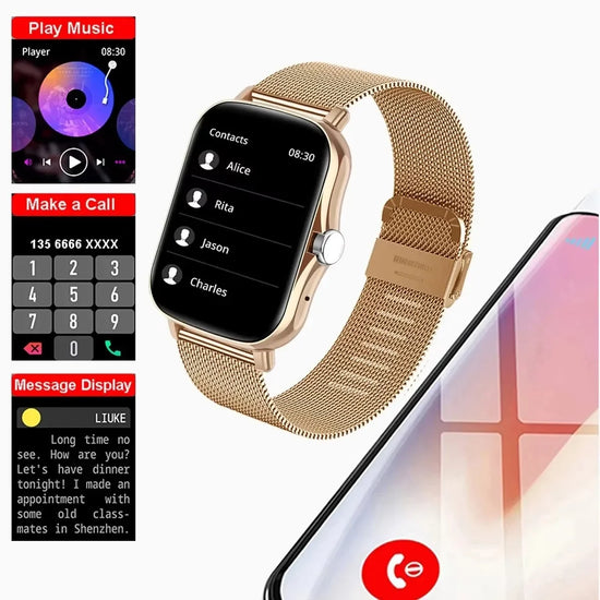 1.83'' Waterproof Smart Watch Message Answer Call Sleep Monitoring Sports Pedometer Information Alerts For iPhone Android