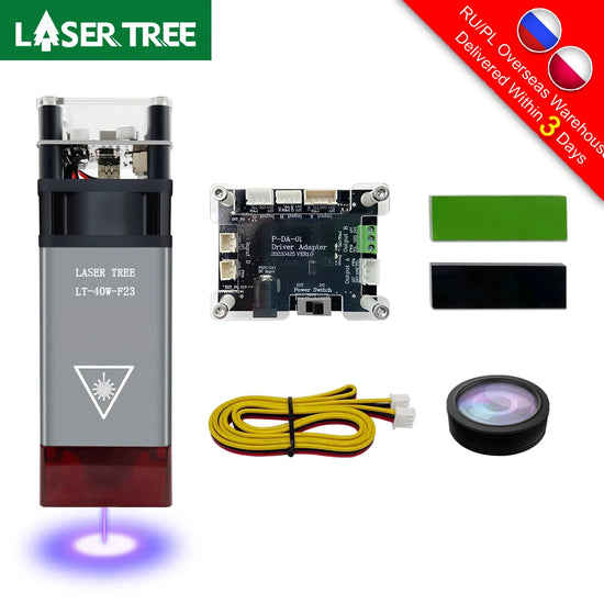 LASER TREE 20W/10W/5W/4W Laser Head For CNC Engraver Wood Cutting DIY Laser Tools 450nm TTL/ PWM Blue Light Laser Module