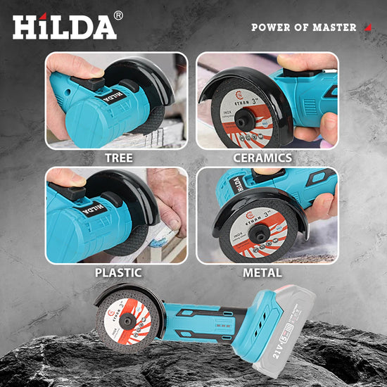 HILDA 12V Miniature Rechargeable Mini Angle Grinder with Battery Cutting Blade Polishing Grinder for Cutting Diamond Cordless