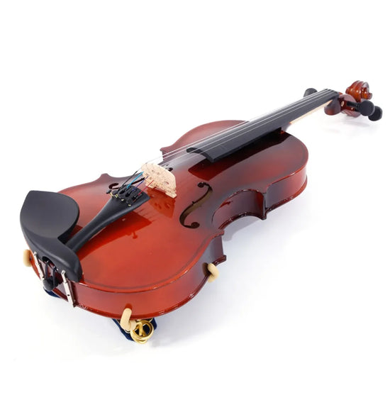GV100 4/4 Acoustic Violin Case Bow Rosin Strings Tuner Shoulder Rest Natural