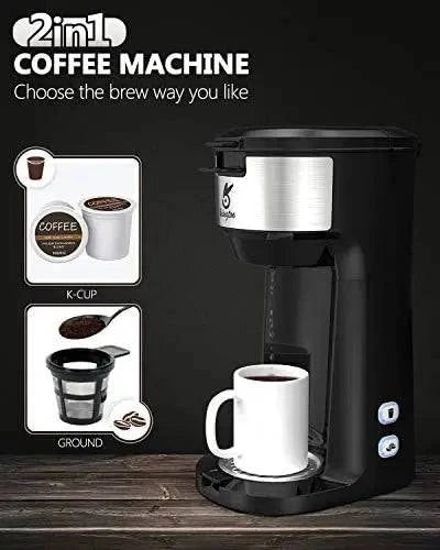 Serve Coffee Maker Compatible with K-Cup Pod & Ground Coffee, Thermal Drip Instant Coffee Machine with Self Cleaning Function - ALL TRENDY STUFF