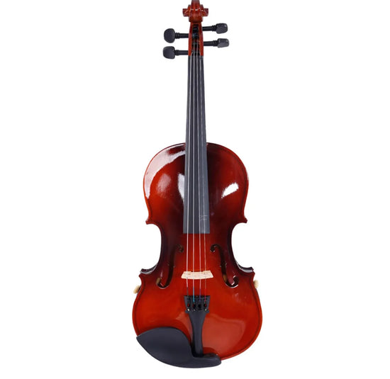 GV100 4/4 Acoustic Violin Case Bow Rosin Strings Tuner Shoulder Rest Natural