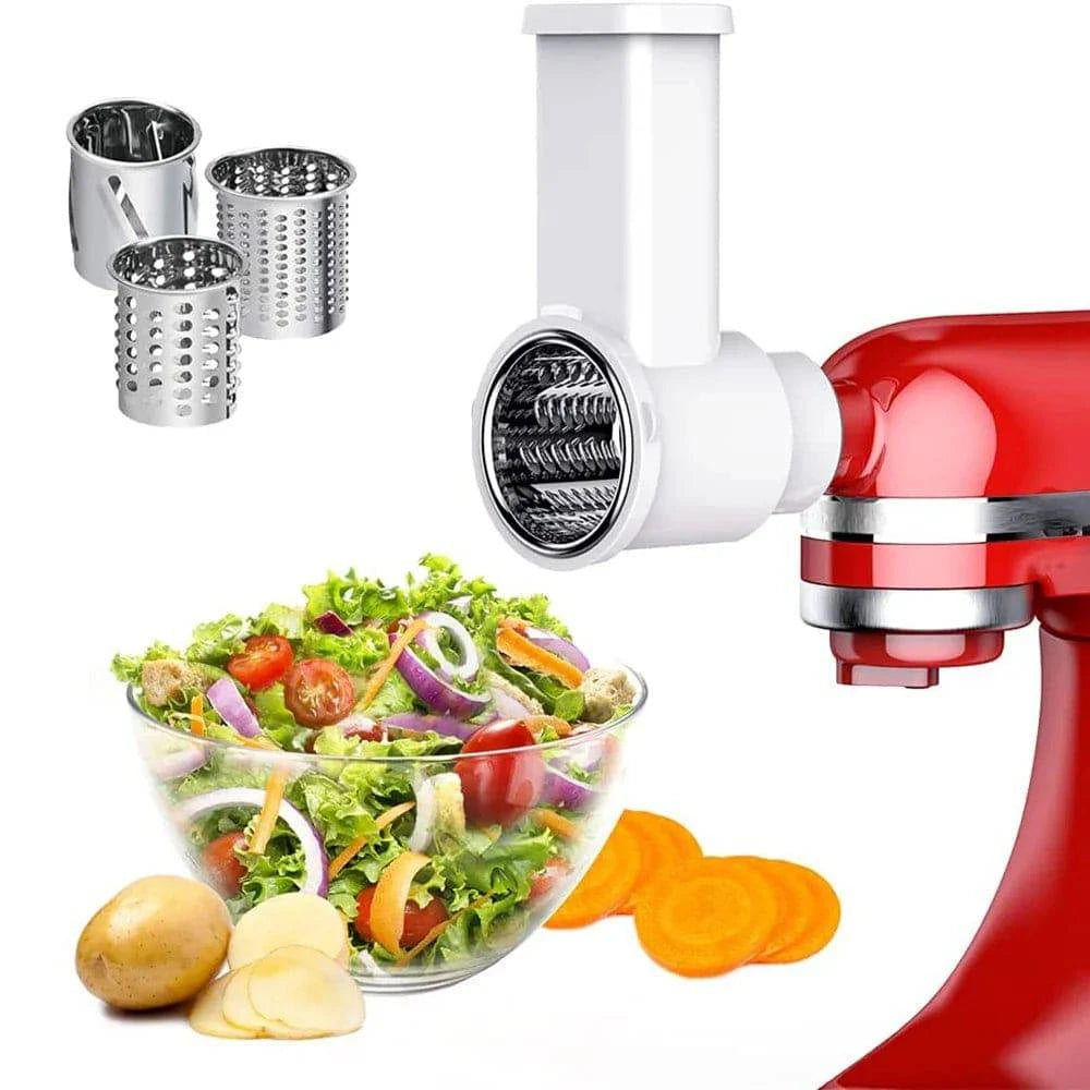 Slicer Shredder Attachments, Fresh Prep Vegetable Slicer for Kitchenaid Stand Mixer, Salad Maker with Cleaning Brush - ALL TRENDY STUFF