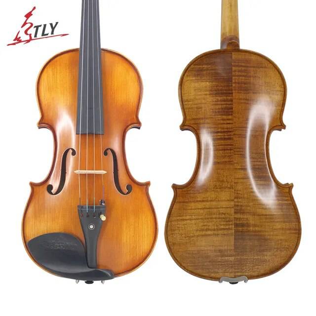 New Natural Flamed Maple Violin Full Size Hand-craft Violin Stringed Musical Instrument Ebony Fitted Case Bow Rosin - ALL TRENDY STUFF