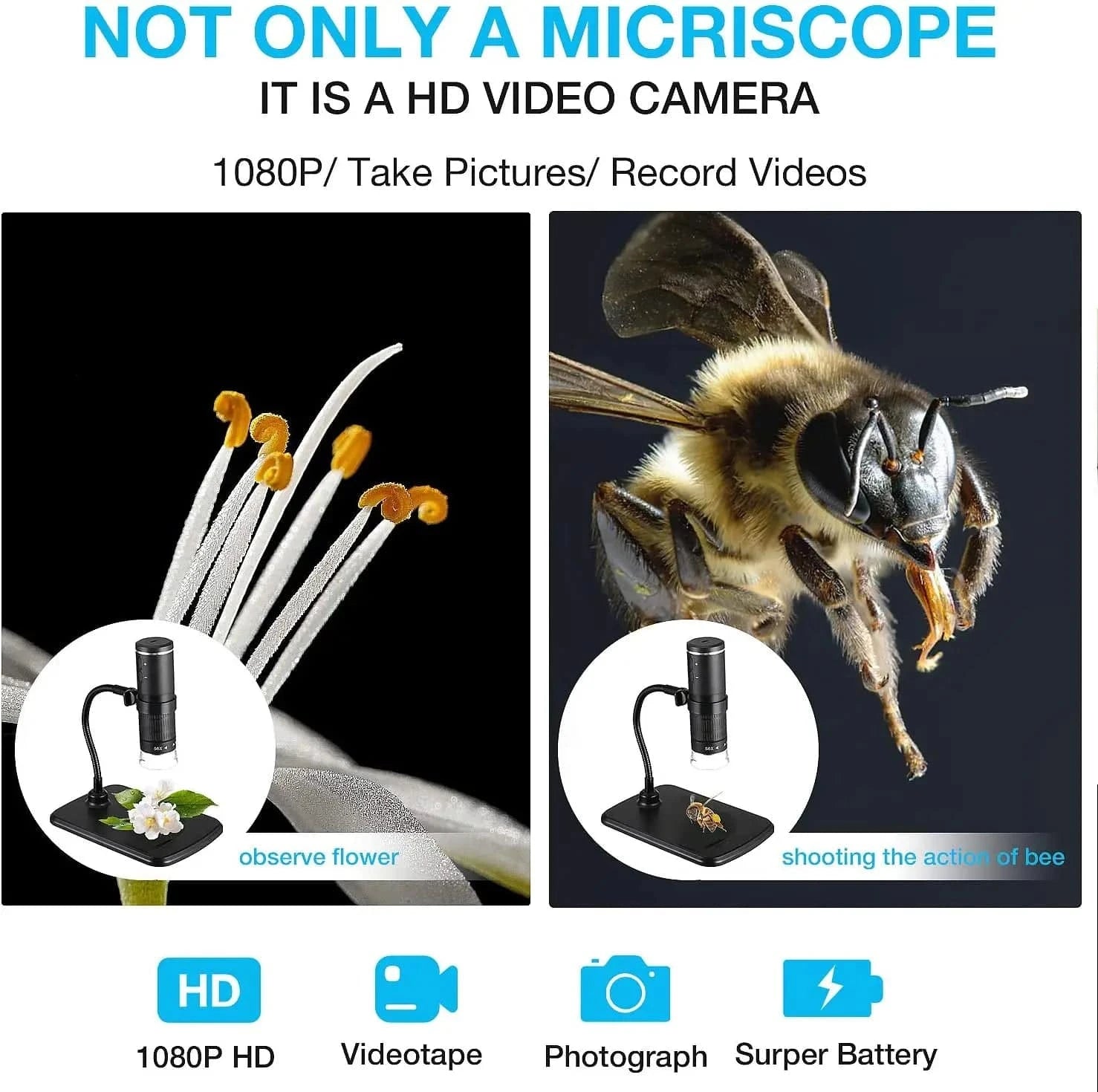 Wireless Digital Microscope 50X-1000X Magnification Portable Handheld USB Microscopes with Flexible Stand For iPhone Android PC - ALL TRENDY STUFF