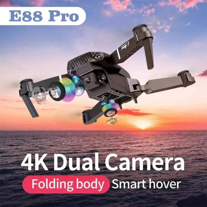 ZHENDUO E88 Pro Drone 4k Profesional HD 4k Rc Airplane Dual-Camera Wide-Angle Head Remote Quadcopter Airplane Toy Helicopter - ALL TRENDY STUFF