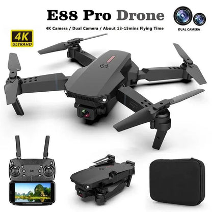 ZHENDUO E88 Pro Drone 4k Profesional HD 4k Rc Airplane Dual-Camera Wide-Angle Head Remote Quadcopter Airplane Toy Helicopter - ALL TRENDY STUFF